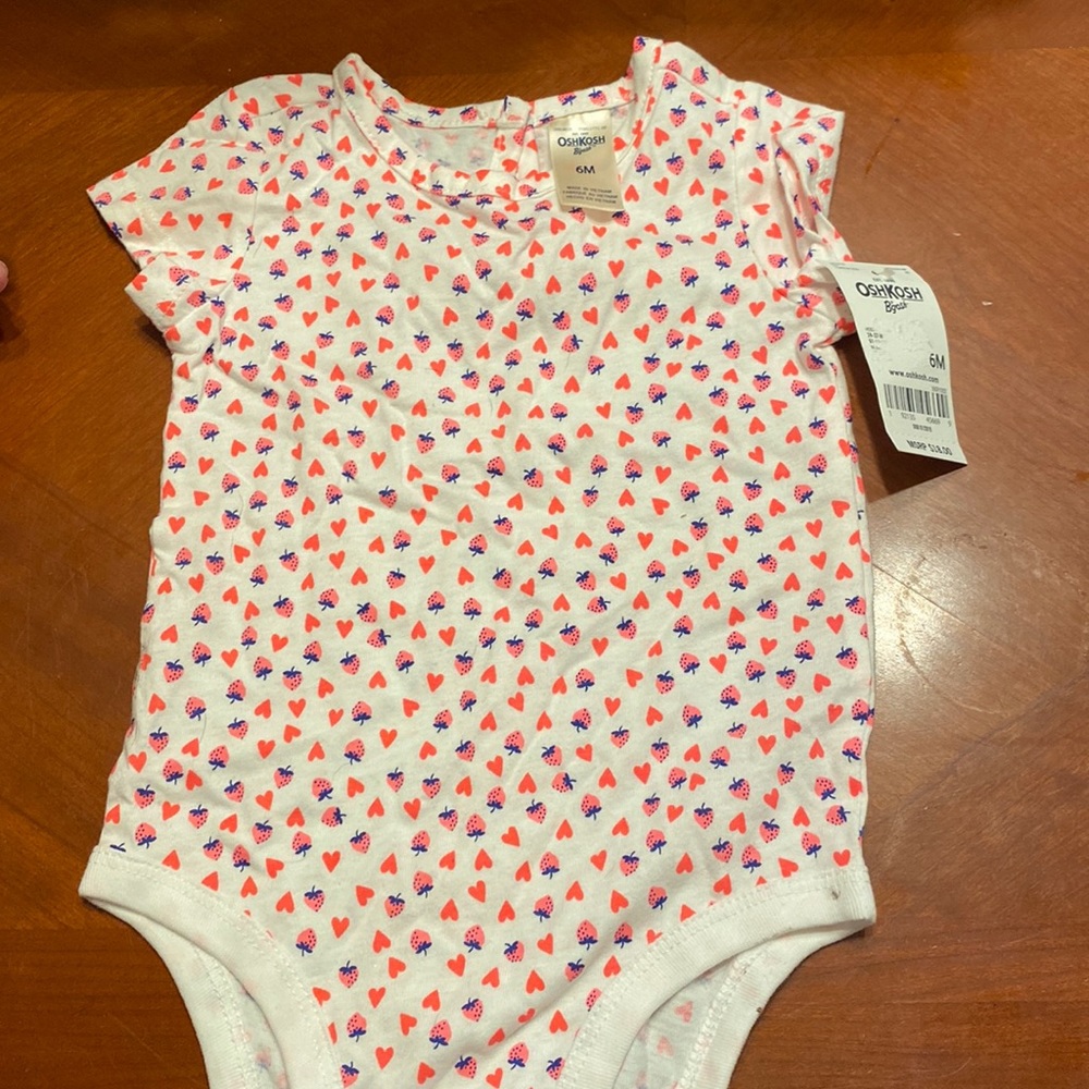 Strawberry and hearts onesie